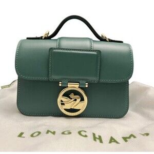 Longchamp Small Box Trot Crossbody Green Boxtrot Leather Handbag New $595